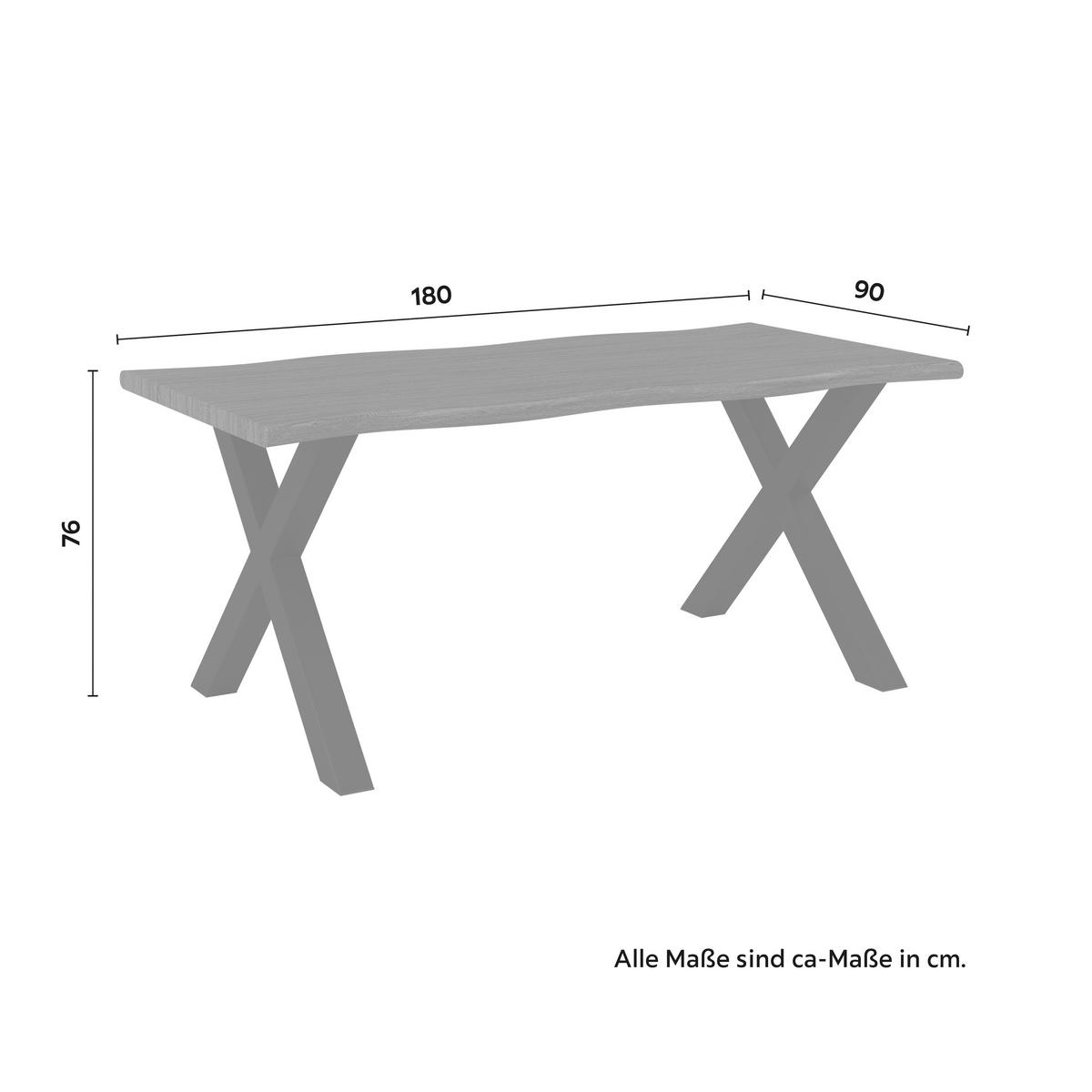 ESSTISCH LAUREL - Schwarz, Modern, Holzwerkstoff/Metall (180/76/90cm) - Bessagi Home