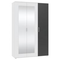 Drehtürenschrank Anthrazit/weiss - Chromfarben/Weiss, Konventionell, Glas/Holzwerkstoff (135/210/52cm) - Mömax