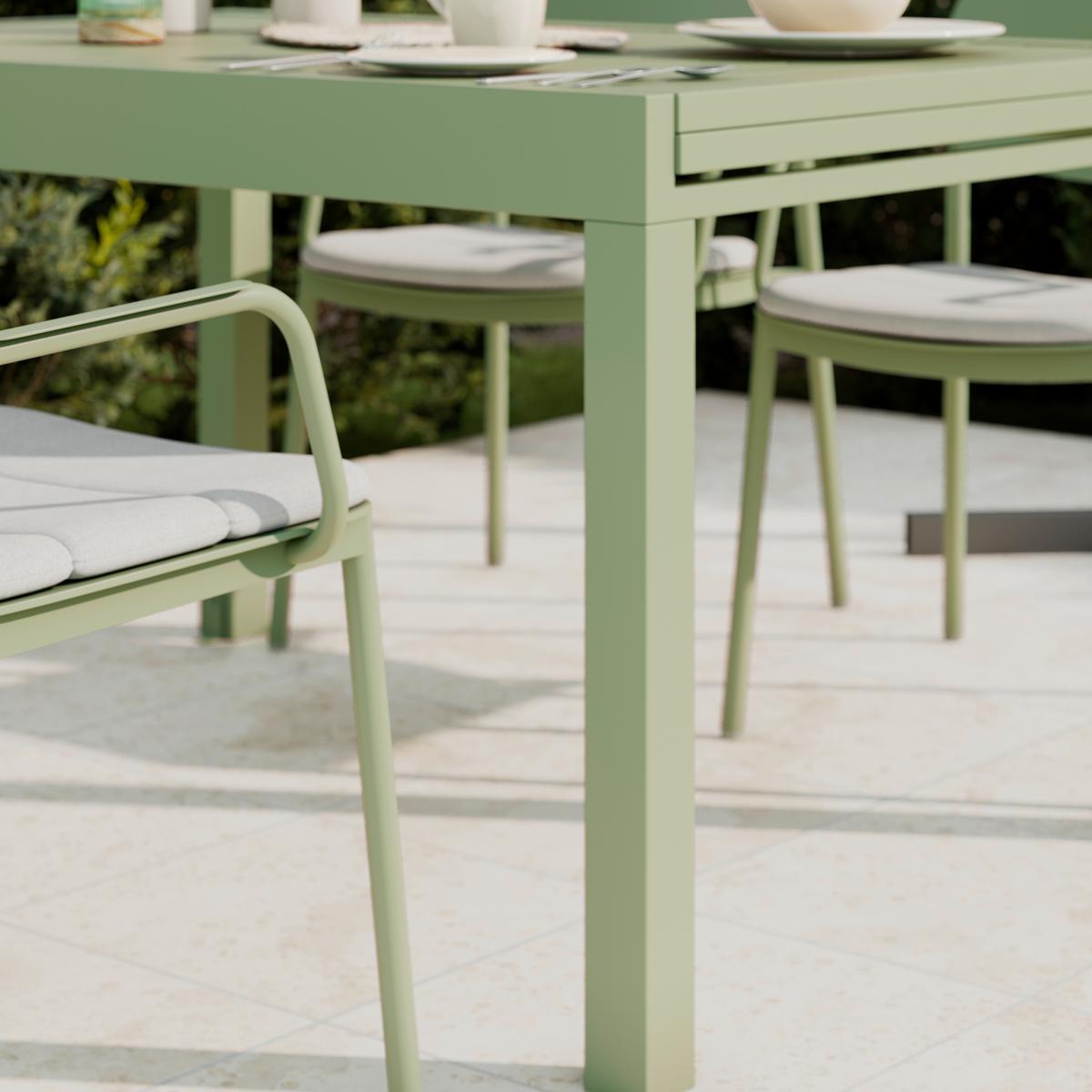 Gartentisch Verde Salbeigrün Aluminium - Salbeigrün, MODERN, Metall (270/76/90cm) - Mömax