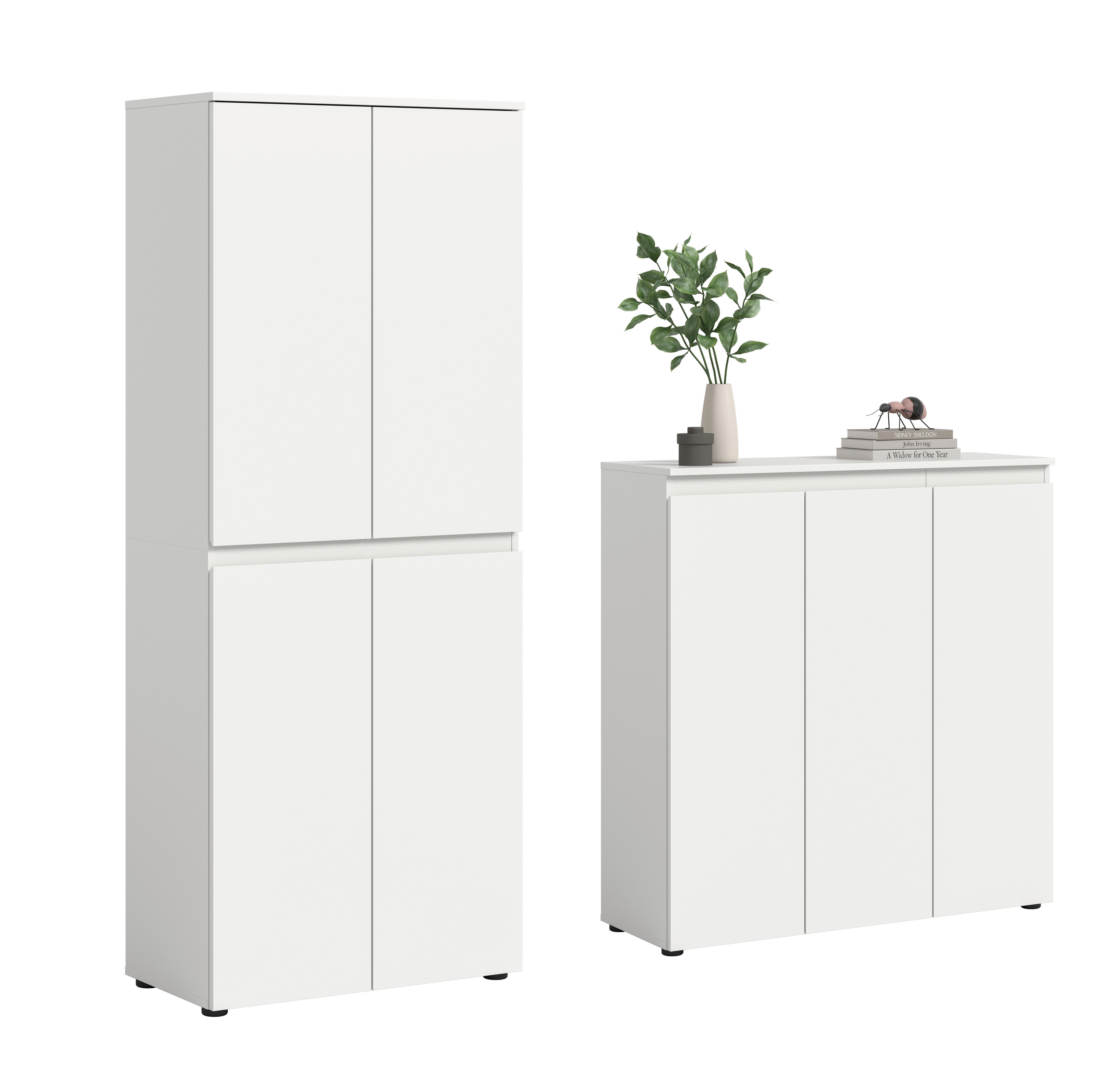 Garderobenschrank Scarpa Weiß - Schwarz/Weiß, Design, Holzwerkstoff/Kunststoff (190/175/37cm) - Livetastic