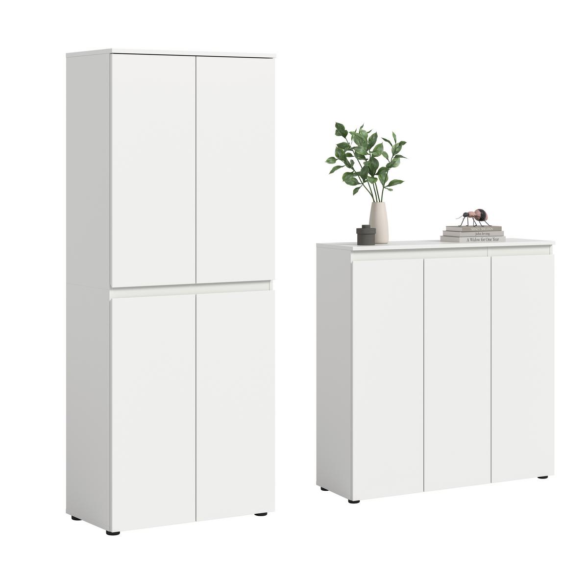 Garderobenschrank Scarpa Weiß - Schwarz/Weiß, Design, Holzwerkstoff/Kunststoff (190/175/37cm) - Livetastic