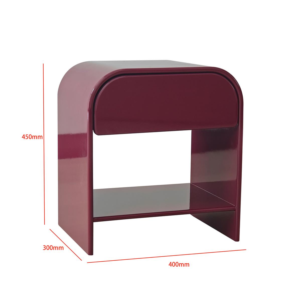 Noćni Ormarić Ruby - boja crnog vina, Moderno, pločasti materijal (40/45/30cm) - Modern Living