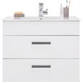 Waschtischkombi in Weiß/Anthrazit - Chromfarben/Mooreichefarben, MODERN, Keramik/Holzwerkstoff (81/67/51cm) - PREMIUM LIVING