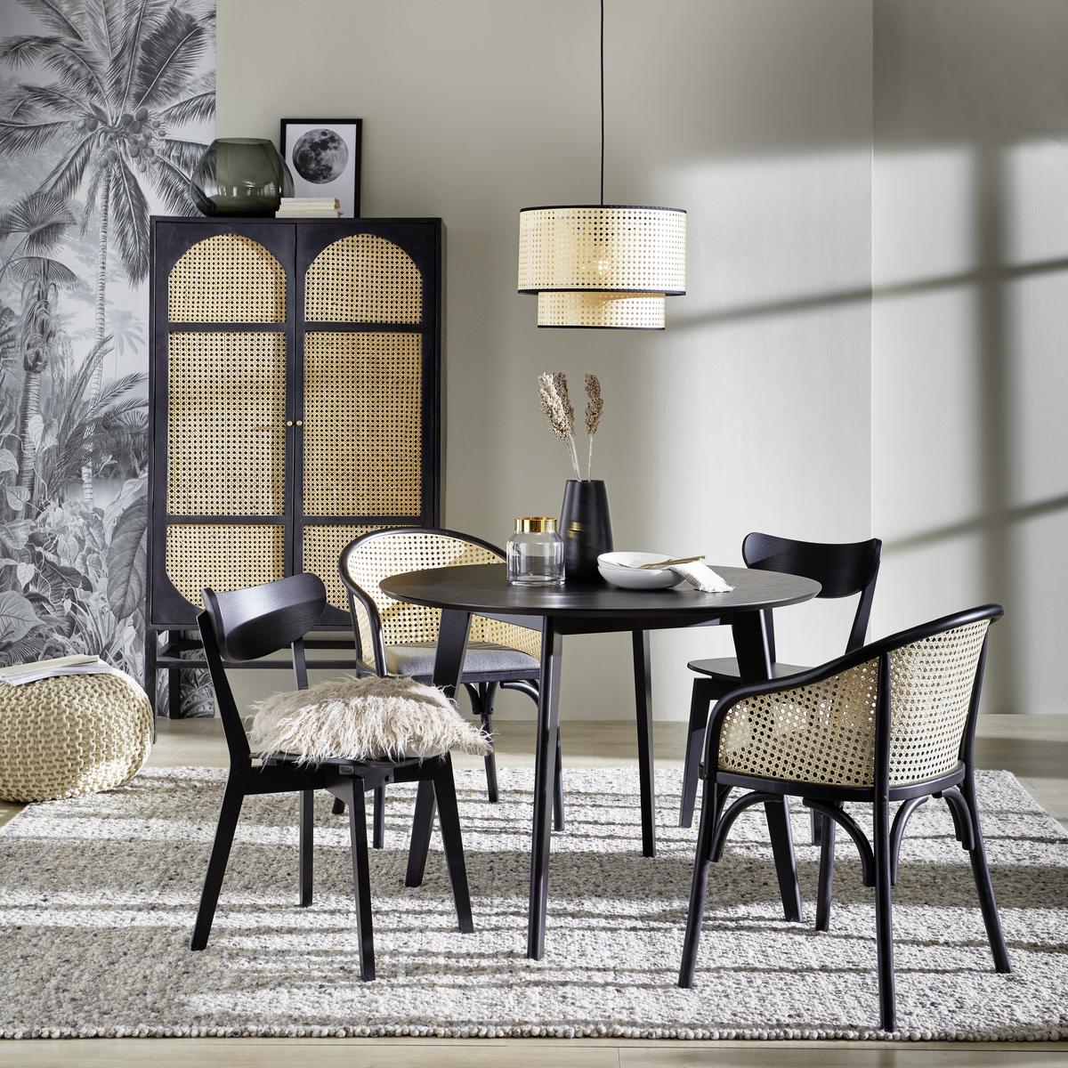 Étkezőasztal Roxby - fekete, Modern, fa (105/105/76cm) - MID.YOU