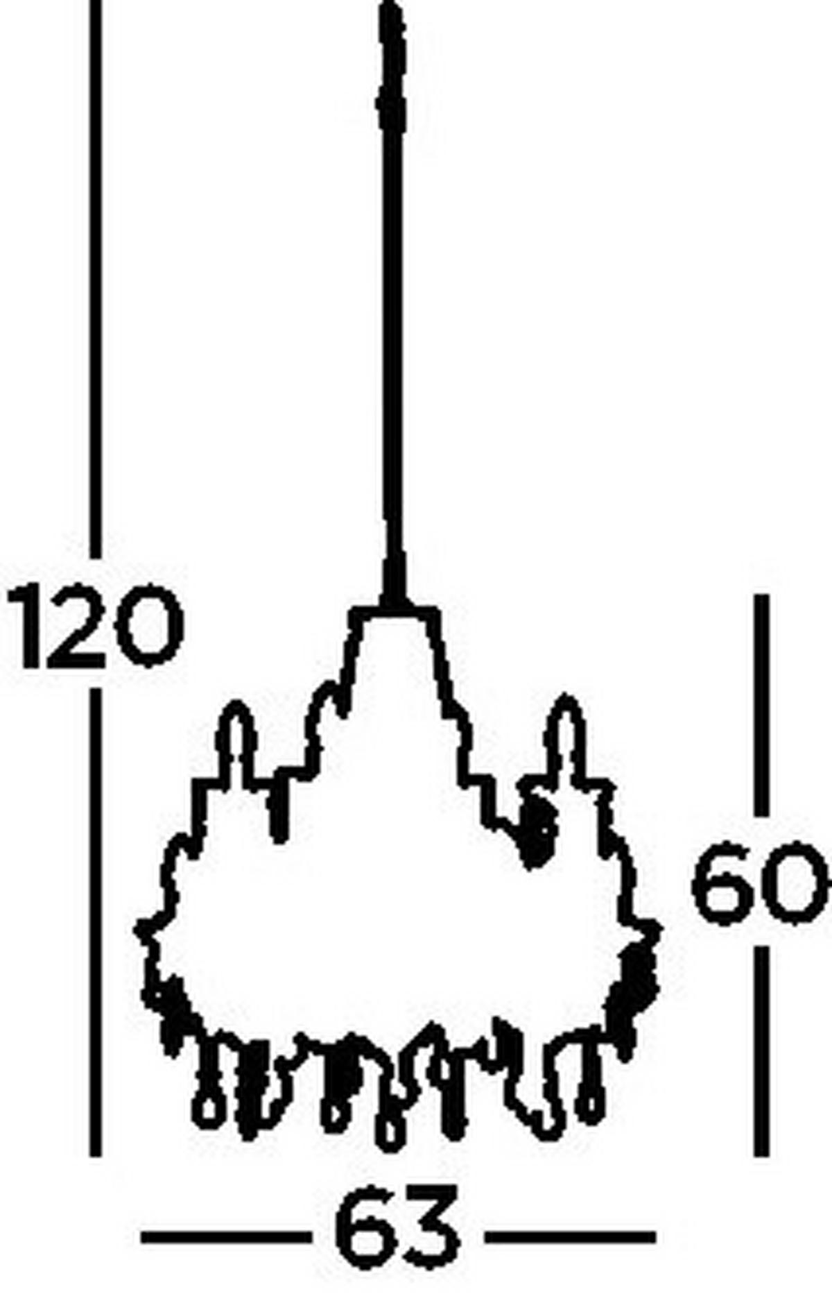 Kristály Függőlámpa Marie Therese 399-12 - krómszínű, Konventionell, műanyag/üveg (63/120cm)