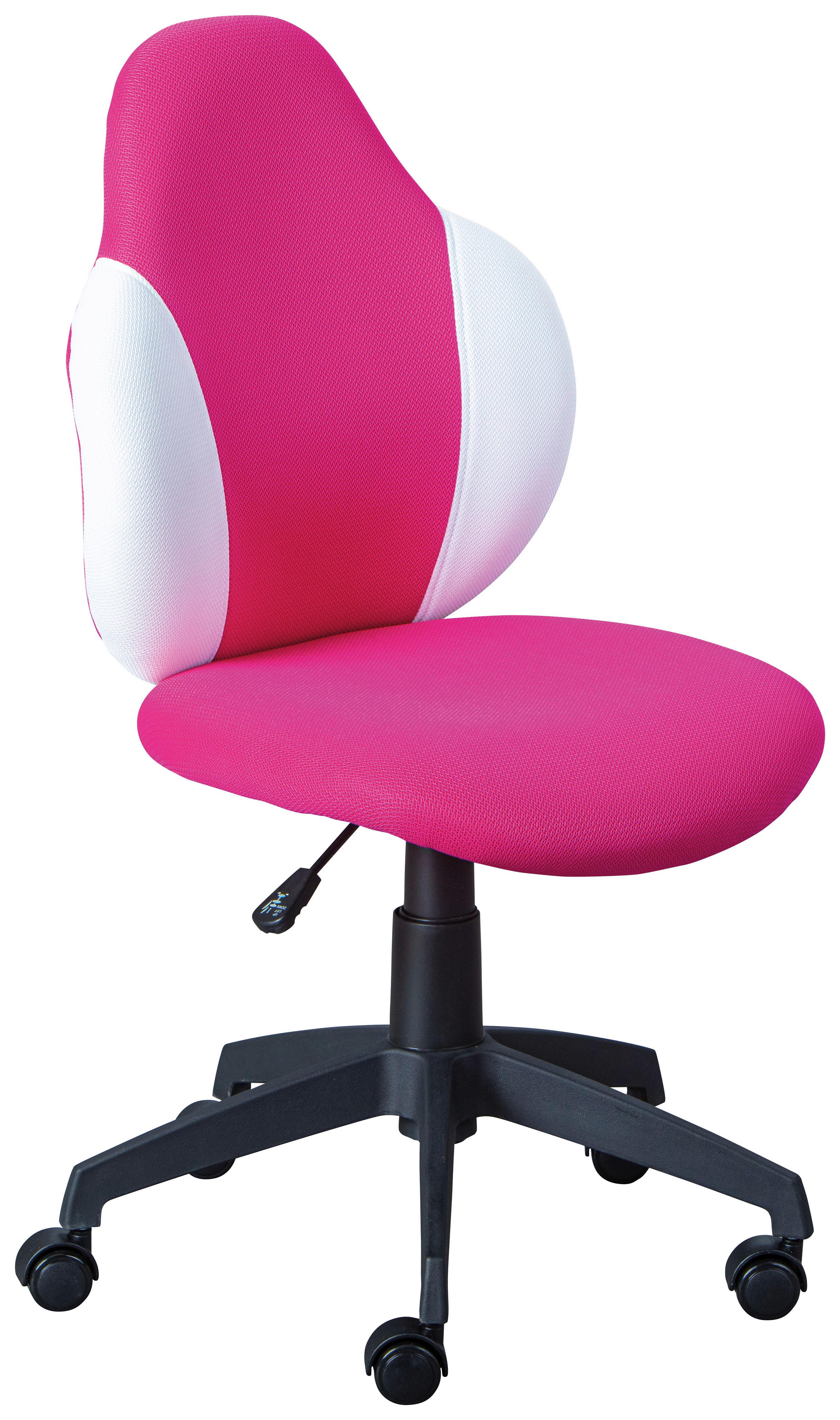 Jungenddrehstuhl Jessi Pink - Pink/Schwarz, Basics, Kunststoff/Textil (52/94(103)/56cm) - MID.YOU