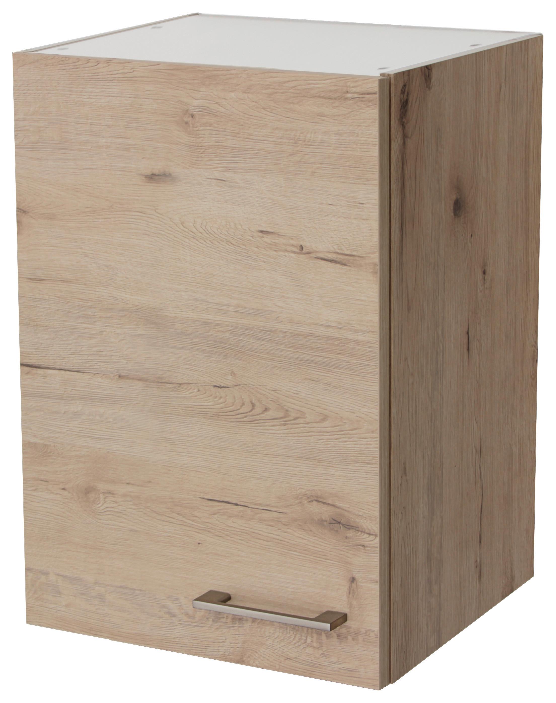 Küchenoberschrank in Eiche ´RIVA B: 40 CM EICHE DEKOR´ - Edelstahlfarben/Eiche San Remo, MODERN, Holzwerkstoff/Metall (40/54,8/32cm) - FlexWell