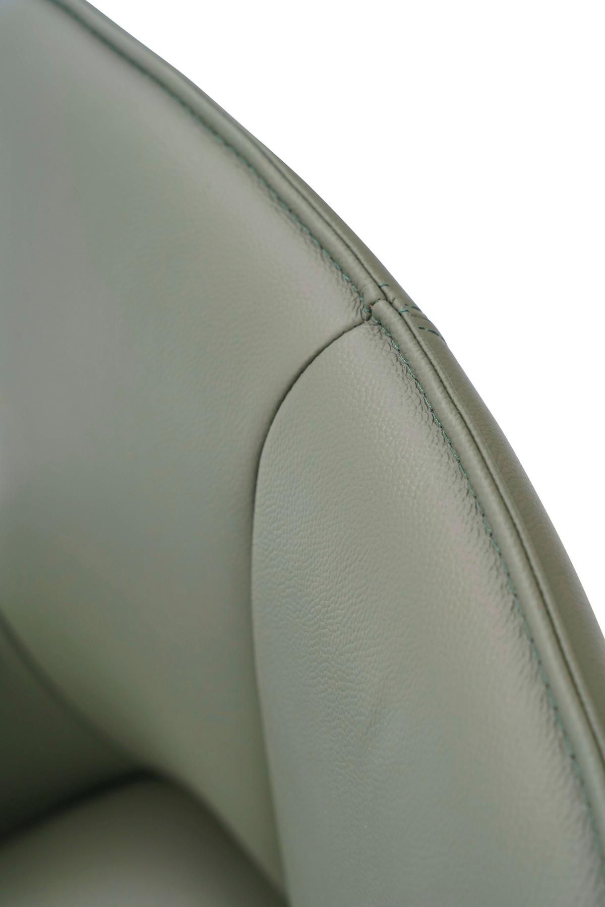 KRZESŁO Z PODŁOKIETNIKAMI YUKI -EXKLUSIV- - zielony/czarny, Design, skóra/metal (64/87/60cm) - Novel