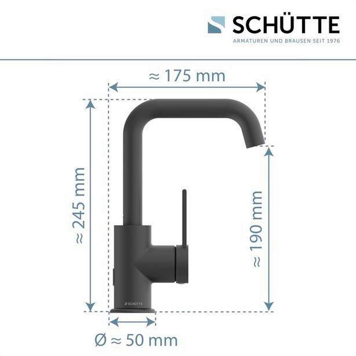 Waschtischarmatur Los Angeles Schwarz ca. 5x24,5x17,5cm - Schwarz, Basics, Metall (5/24,5/17,5cm) - Schütte