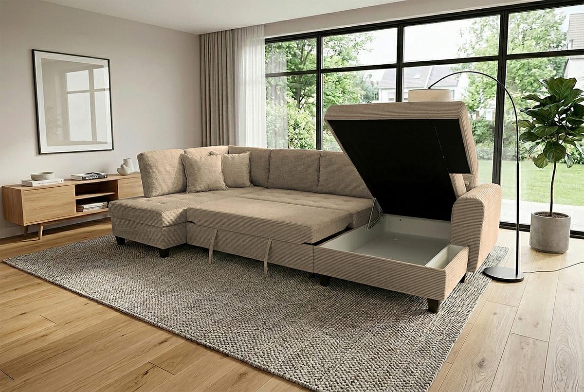 Canapea modulara MORITZ - caramel, Trend, textil (178/324/155cm) - Modern Living