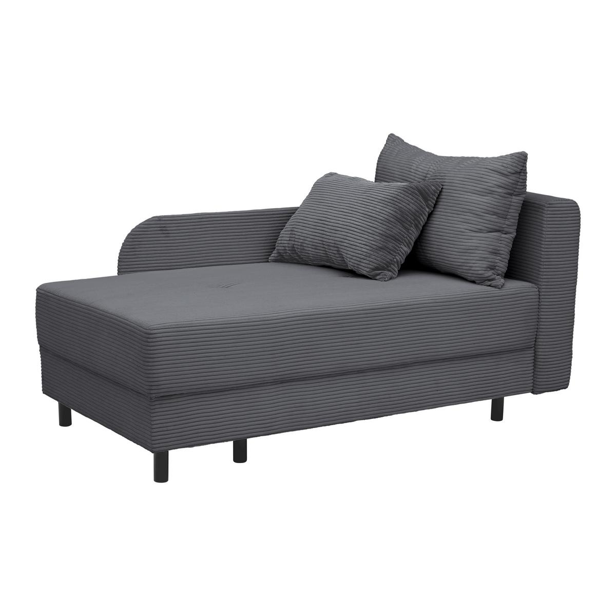 Liege Nova Dunkelgrau - Dunkelgrau/Schwarz, MODERN, Holz/Textil (145/62/85cm) - Mömax