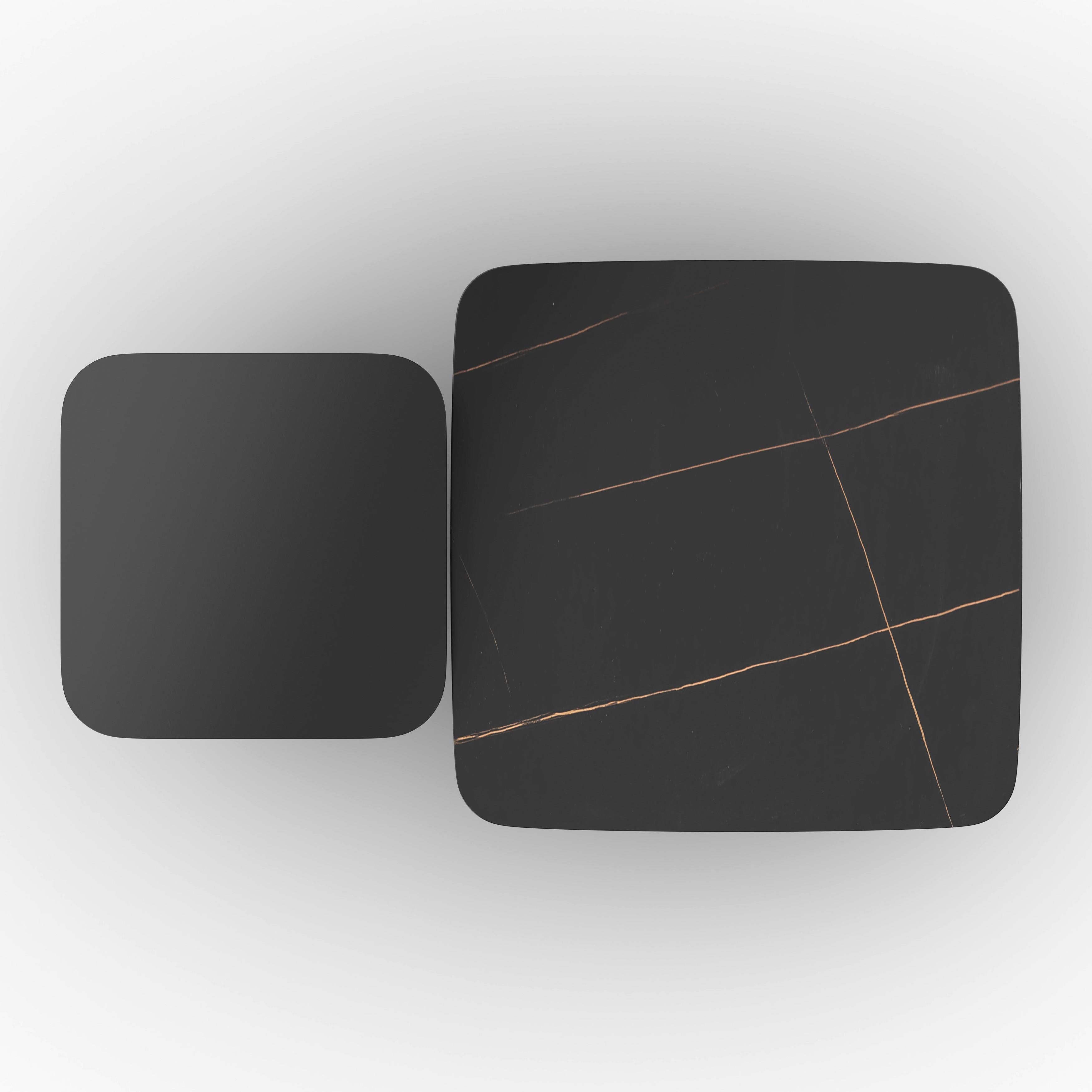 SOFFBORD THIAGO - svart, Modern, trämaterial/sten (55/34/55/34/32/46cm) - Bessagi Home