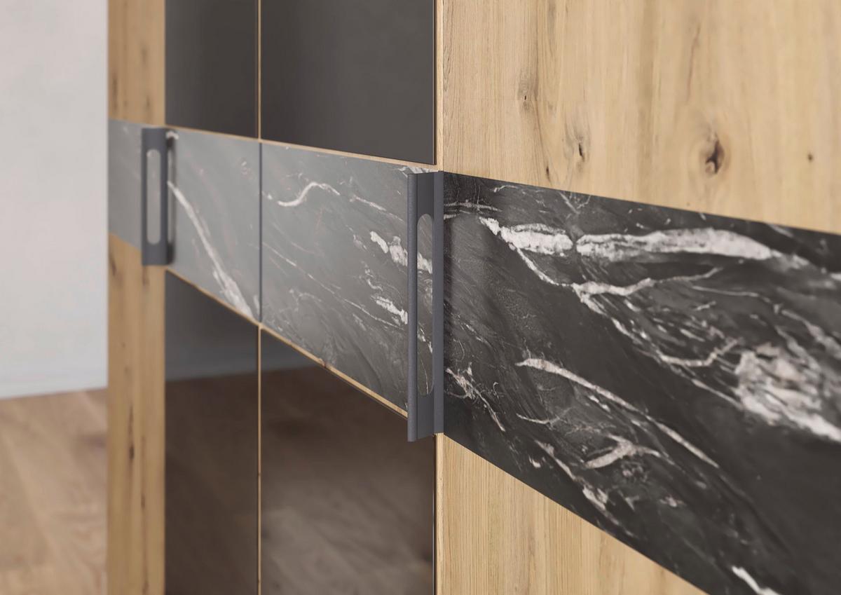 Drehtürenschrank Versity Eiche Artisan - Eiche Artisan, KONVENTIONELL, Holzwerkstoff/Metall (180/229/54cm) - Premium Living