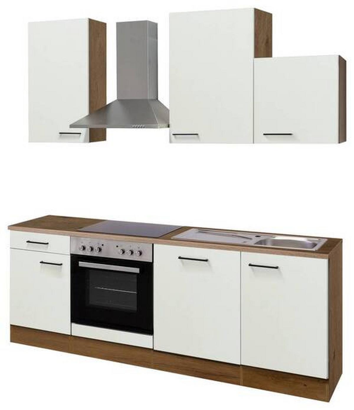 Kuhinjski Blok Z Aparati Avila, Magnolija, Barva Hrasta - magnolija/črna, Moderno, kovina/leseni material (220cm) - FlexWell