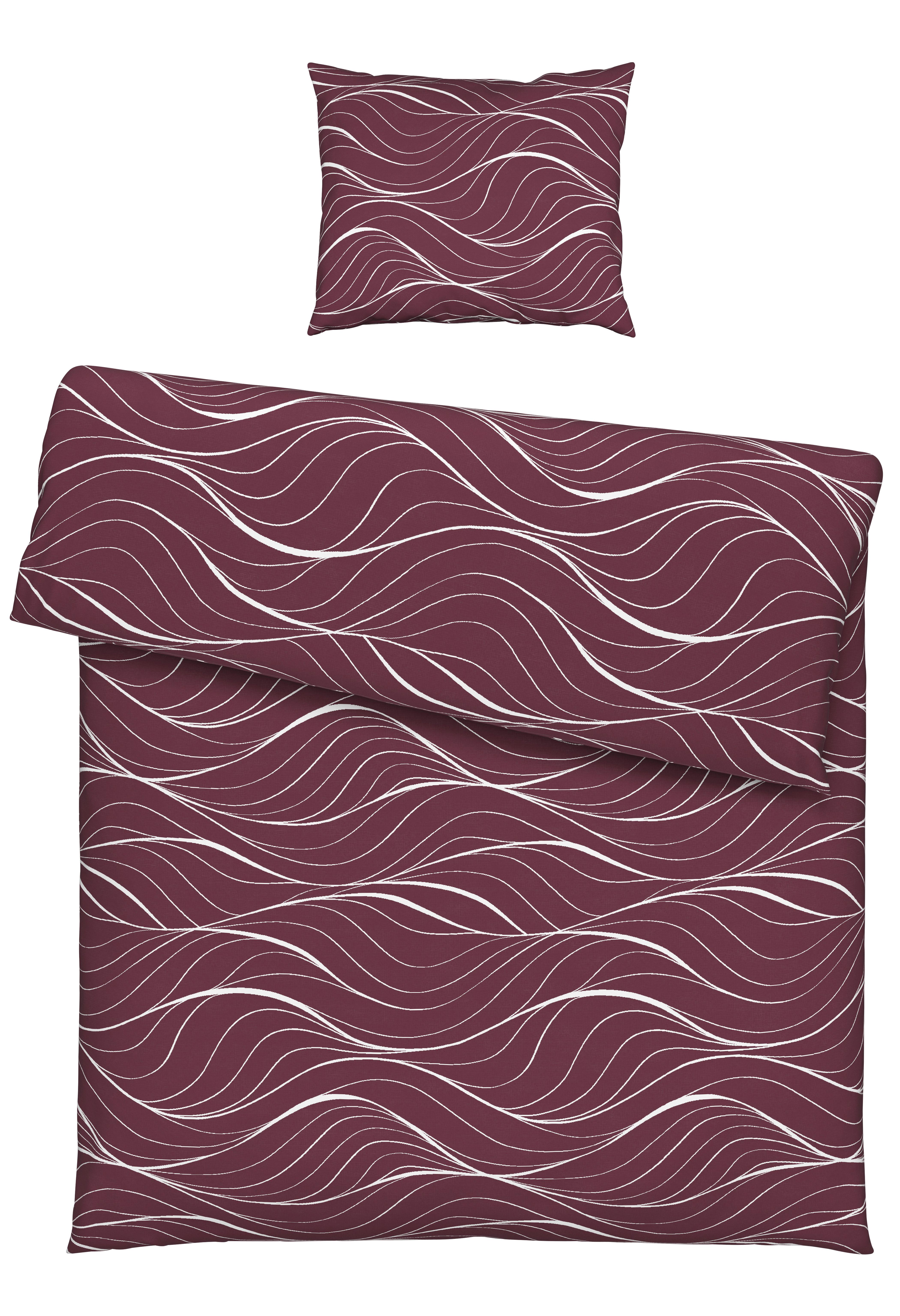 Bettwäscheset Waves - Beere, Textil (160/210cm) - Modern Living