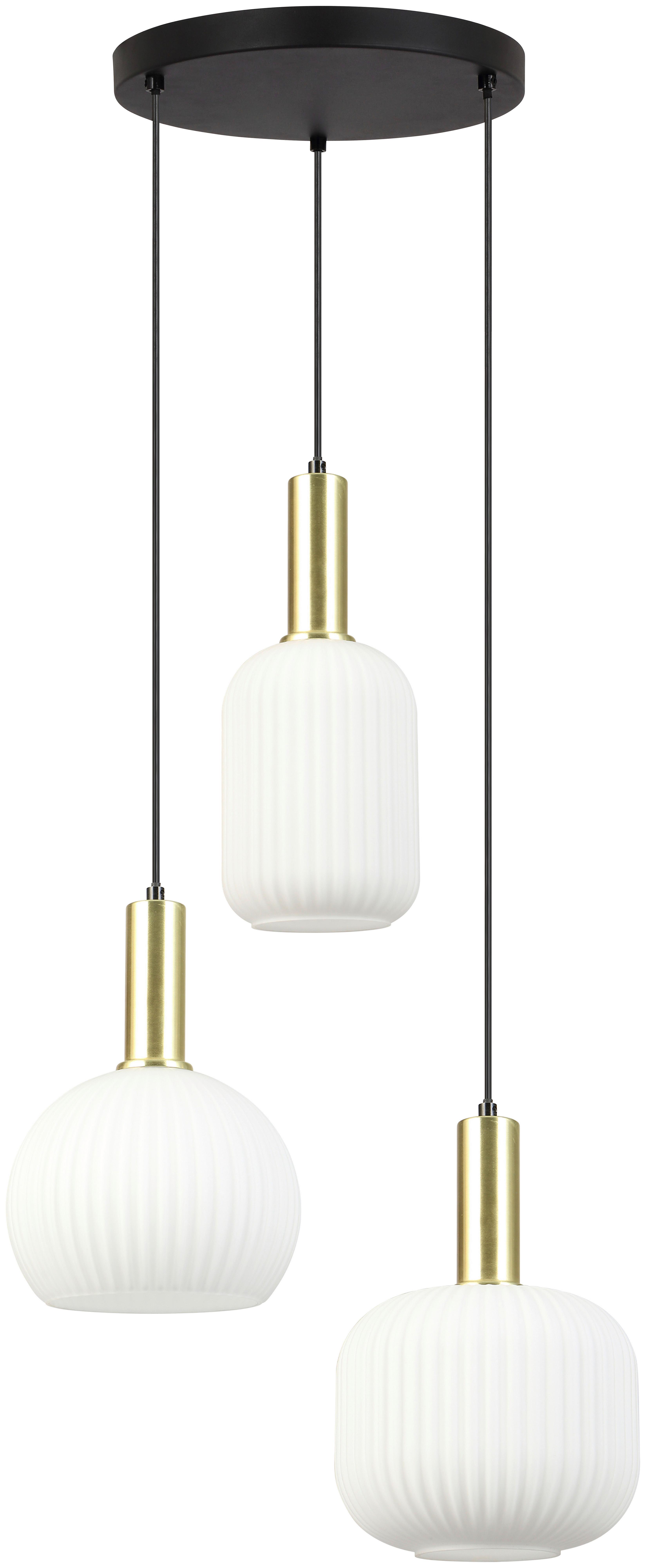 Függőlámpa Scher - fekete/aranyszínű, Modern, Üveg/fém (36/120cm) - Mömax