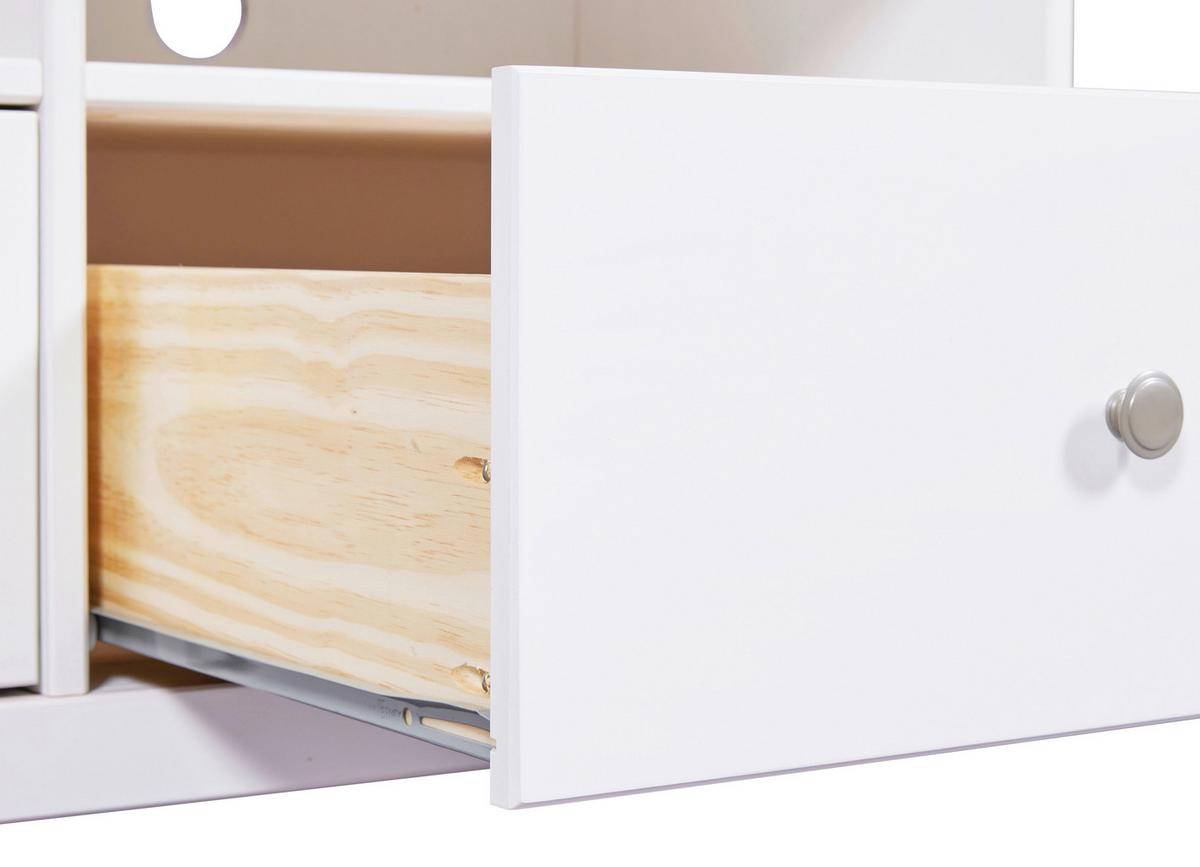 Lowboard Chilly Home ca. 160x57x45 cm Weiß - Silberfarben/Weiß, Design, Holz/Metall (160/57/45cm) - Livetastic