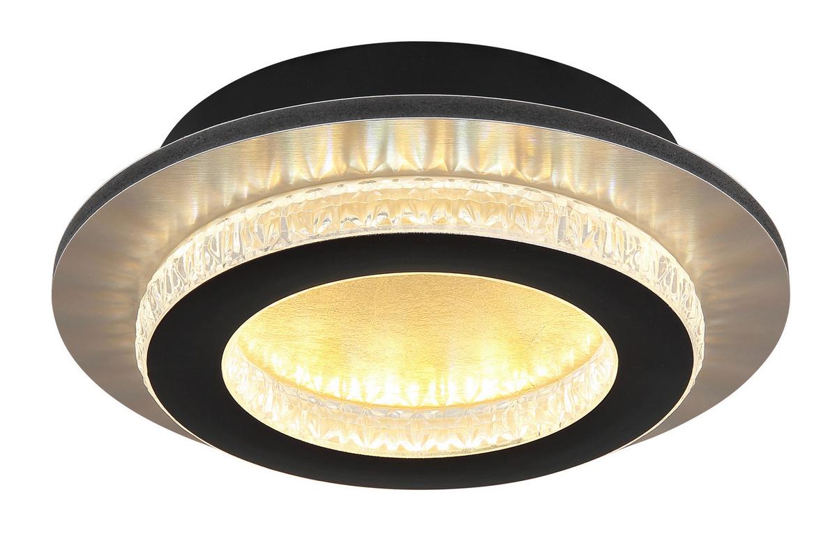 LED-DECKENLEUCHTE 48042-12G  JAYDEN - Klar/Goldfarben, Design, Kunststoff/Metall (20/5,5cm) - Globo