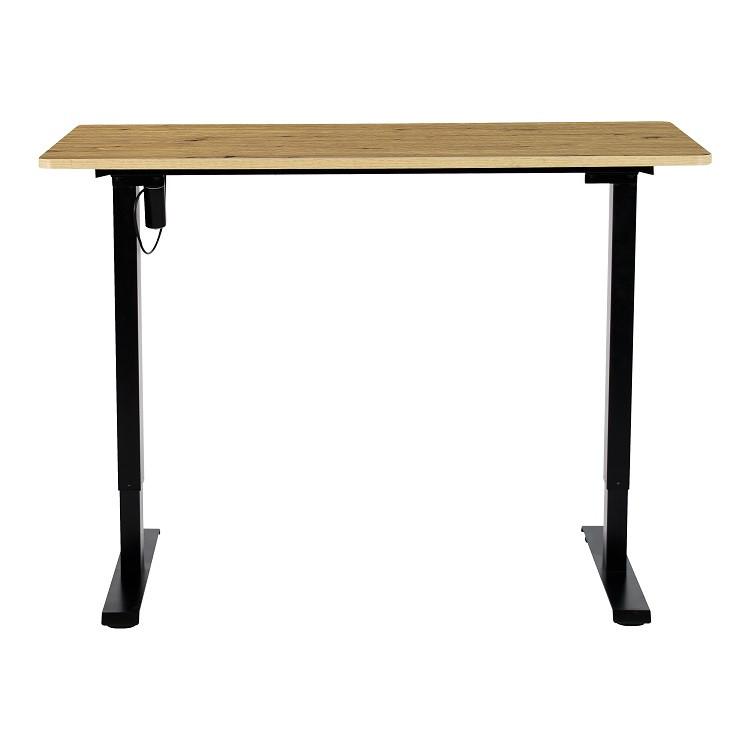 Schreibtisch Emil II Schwarz/Eiche Artisan - Schwarz/Eiche Artisan, MODERN, Holzwerkstoff/Metall (120/72-118/60cm) - Mömax