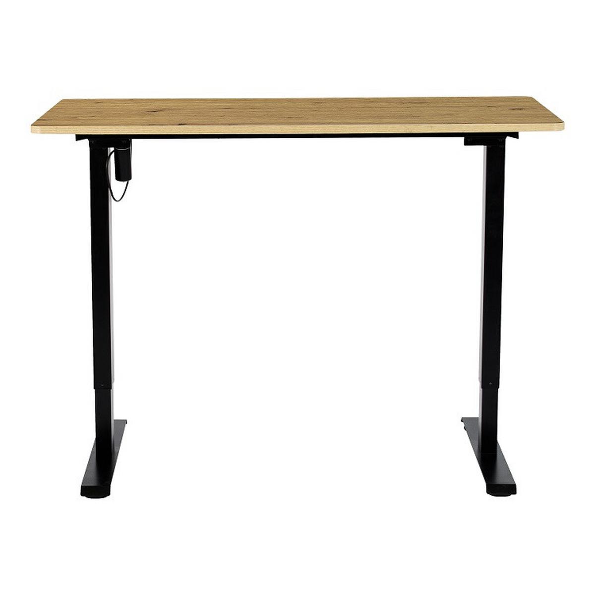 Schreibtisch Emil II Schwarz/Eiche Artisan - Schwarz/Eiche Artisan, MODERN, Holzwerkstoff/Metall (120/72-118/60cm) - Mömax