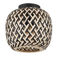 Deckenleuchte Colly Naturfarben/Schwarz max.15Watt - Schwarz/Naturfarben, Natur, Naturmaterialien/Metall (20/19,5cm) - Globo