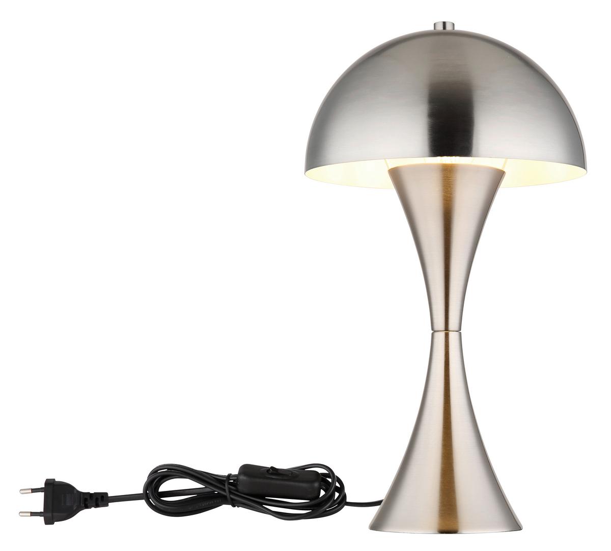 TISCHLEUCHTE 21028N - Schwarz/Nickelfarben, Design, Kunststoff/Metall (20/36,1cm) - Globo