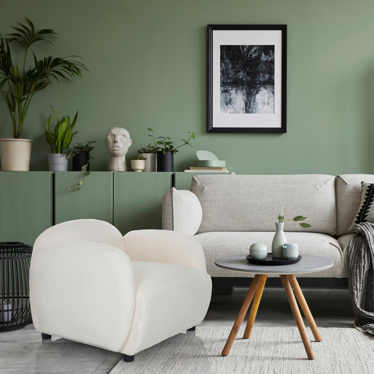 Naslanjač Verduna, Bela - črna/bela, Moderno, umetna masa/tekstil (87/65/76cm) - MID.YOU