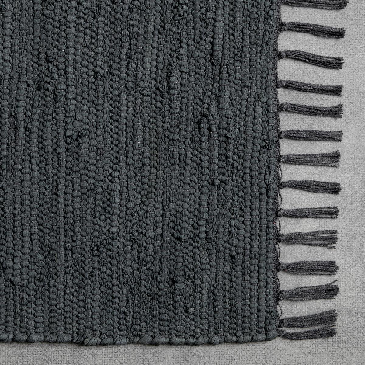 Fleckerlteppich Julia 2 in Dunkelgrau ca. 70x130cm - Dunkelgrau, Romantik / Landhaus, Textil (70/130cm) - Modern Living