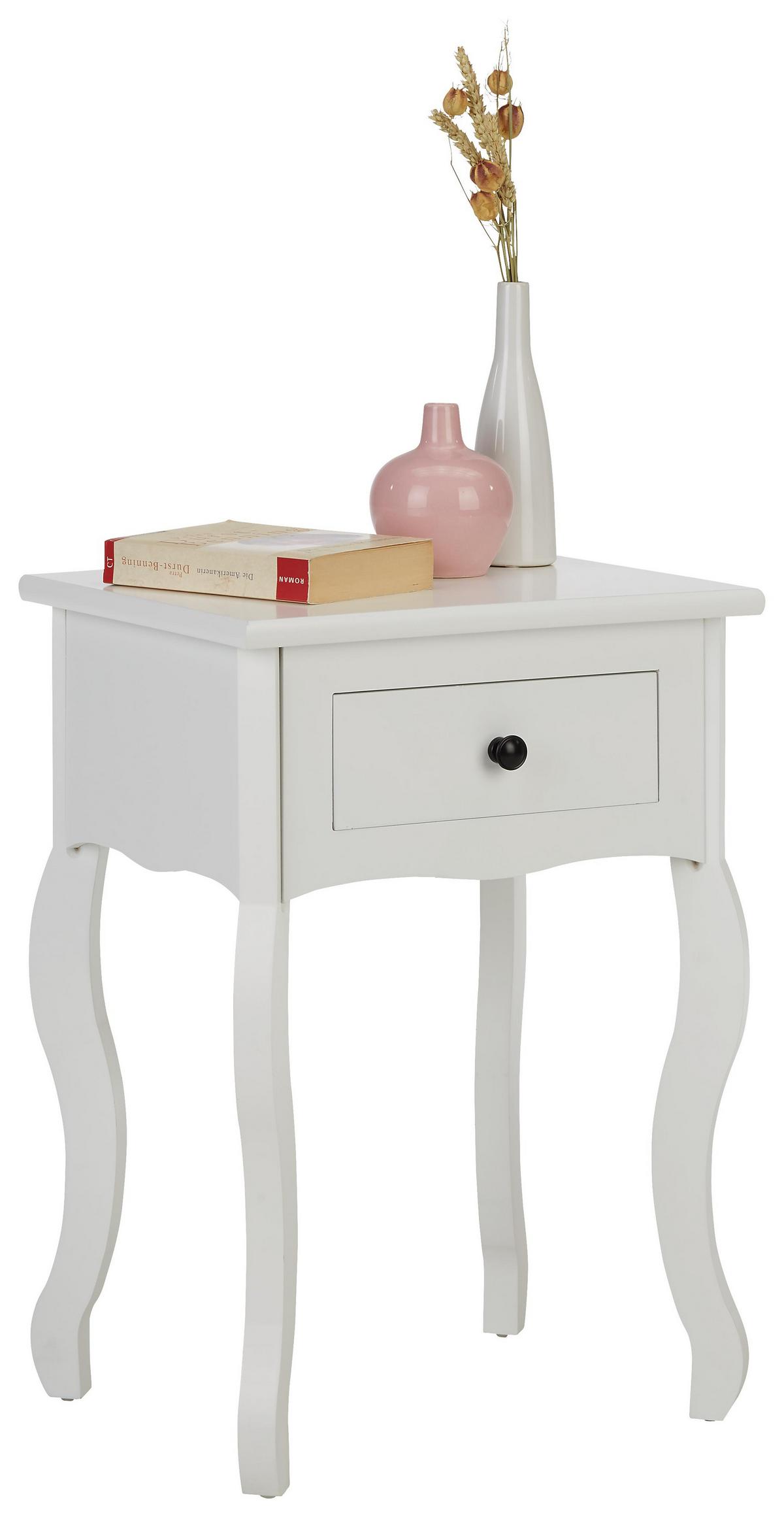 NOPTIERA JAMILA 1 - alb, Romantik / Landhaus, lemn/material pe bază de lemn (40/58/32cm) - Based