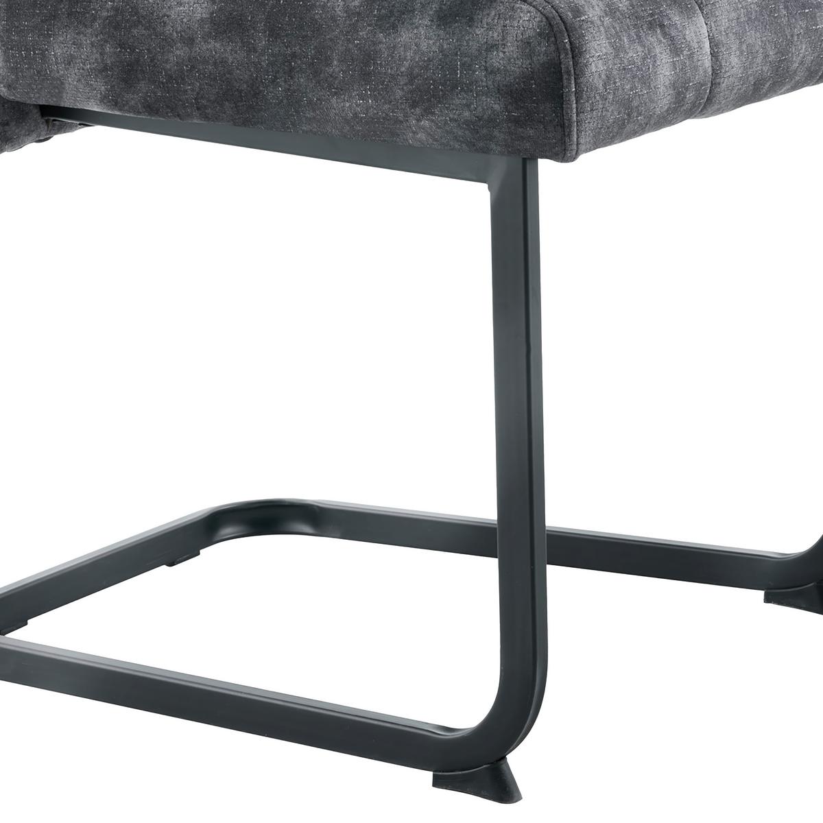 Stolica Emilia - crna/antracit, Konvencionalno, metal/tekstil (43/95/61cm) - Premium Living