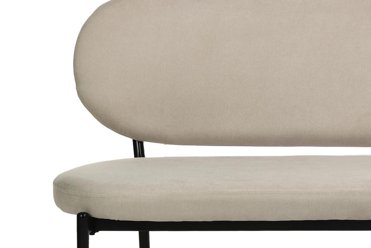 Sitzbank Jersey Taupe/Schwarz - Taupe/Schwarz, Design, Textil/Metall (160/82/62cm) - MID.YOU