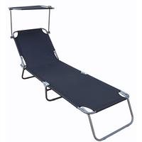 Dreibeinliege Anthrazit - Anthrazit, Basics, Textil/Metall (55/24/185cm) - Ambia Garden