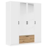 Omara Za Oblačila Bari, Bela, Barva Hrasta - siva/bela, Basics, kovina/leseni material (181/210/54cm) - Boxxx