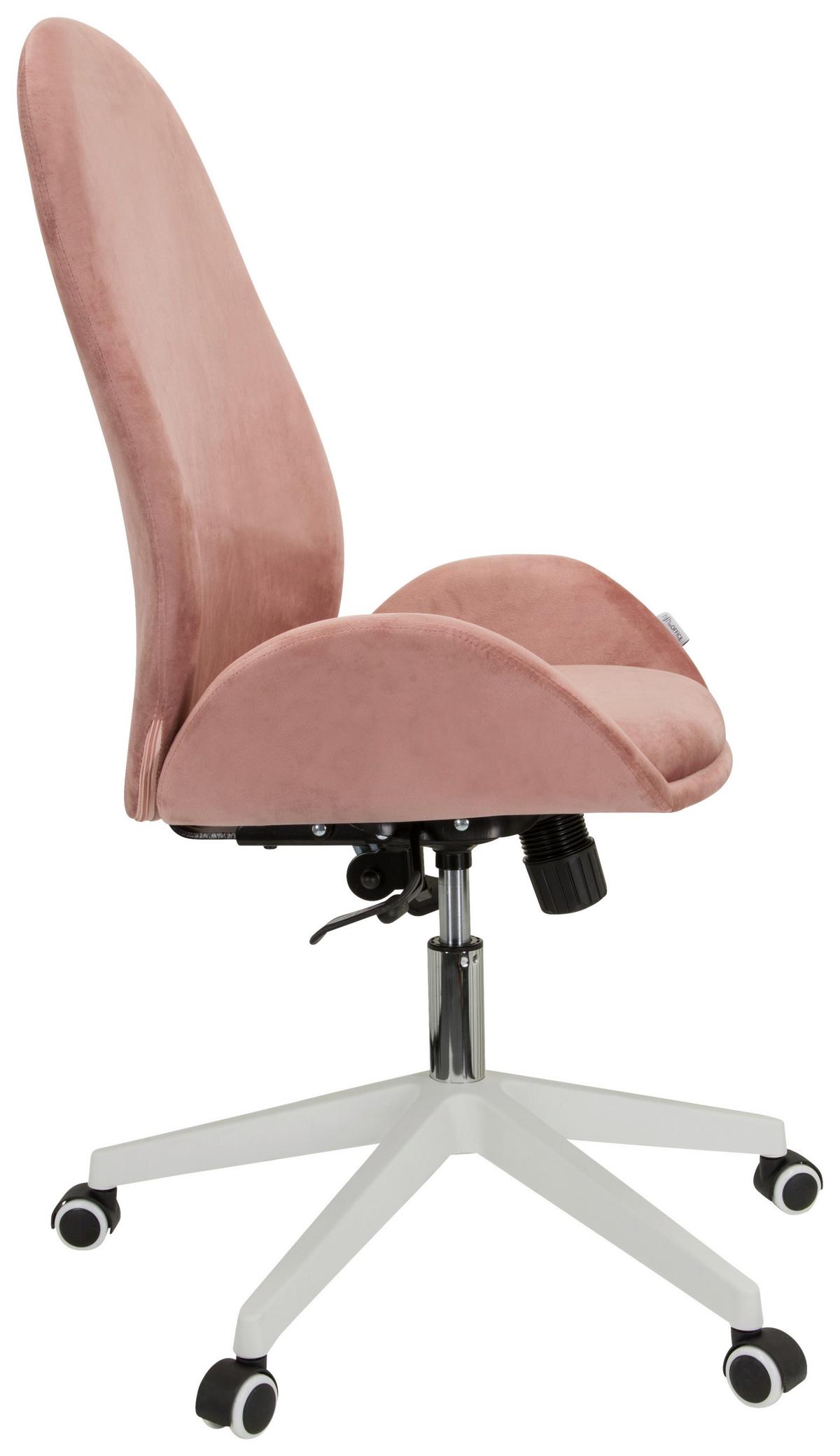 Vrtljivi Stol Avea, Roza - roza/bela, Basics, umetna masa/tekstil (56/104/58cm) - MID.YOU