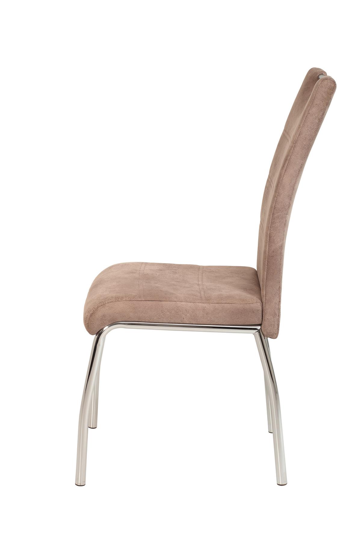 STUHL-SET SUSI II S 4ER-SET - Chromfarben/Beige, MODERN, Textil/Metall (44/98/61cm) - P & B