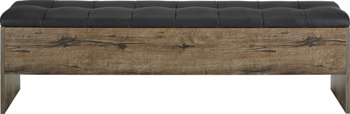 Bancă cu spaţiu de depozitare Bellevue - culoare lemn stejar/negru, Lifestyle, plastic/metal (185/54/34,8cm)