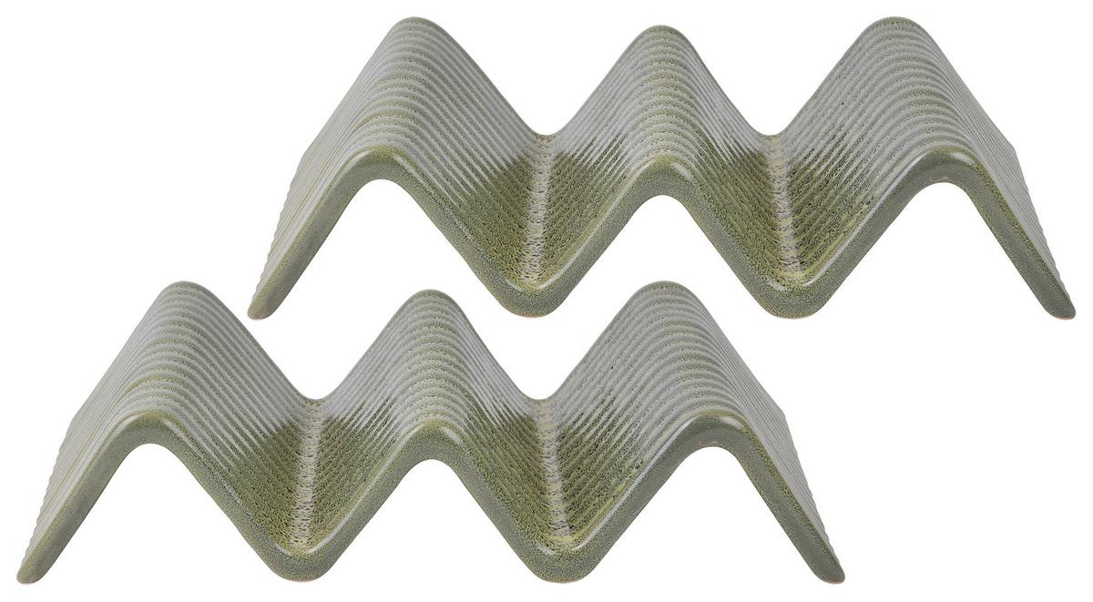 Set Podstavkov Street Taco Stand, 2-Delni - zelena, Basics, keramika (10,5/22cm) - Creatable