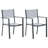 Stapelsessel-2er Set Copacabana Grau/Schwarz - Schwarz/Grau, KONVENTIONELL, Textil/Metall (56,5/88/61cm) - Gardenson
