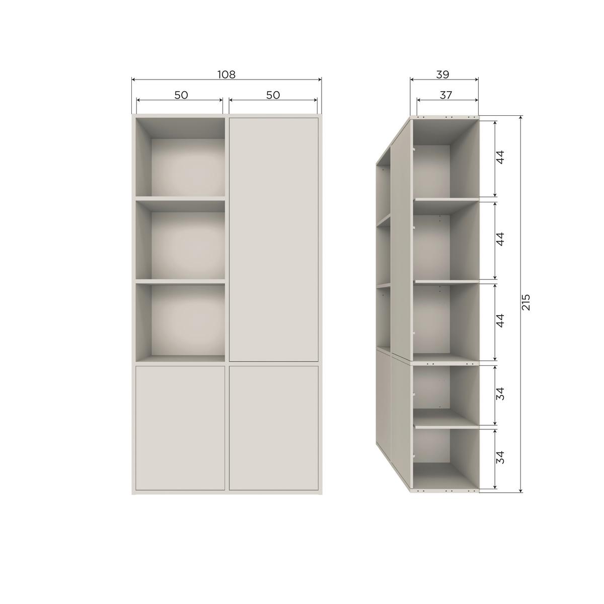 Mehrzweckschrank Meggy Grau B: 108 cm - Grau, Design, Holz (108/215/40cm) - Livetastic