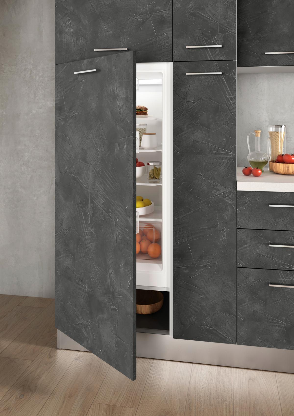 Küchenblock Afrodite 300 m. Gerät Dunkelgrau - Dunkelgrau/Alufarben, LIFESTYLE, Holzwerkstoff/Kunststoff (300cm) - MID.YOU