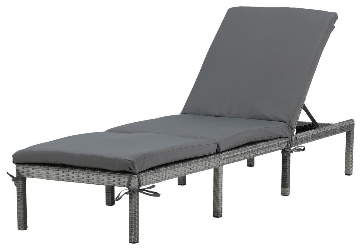 Gartenliege Bilbao ca. 59x84x198 cm Grau - Grau, KONVENTIONELL, Kunststoff/Textil (59/84/198cm) - Gardenson