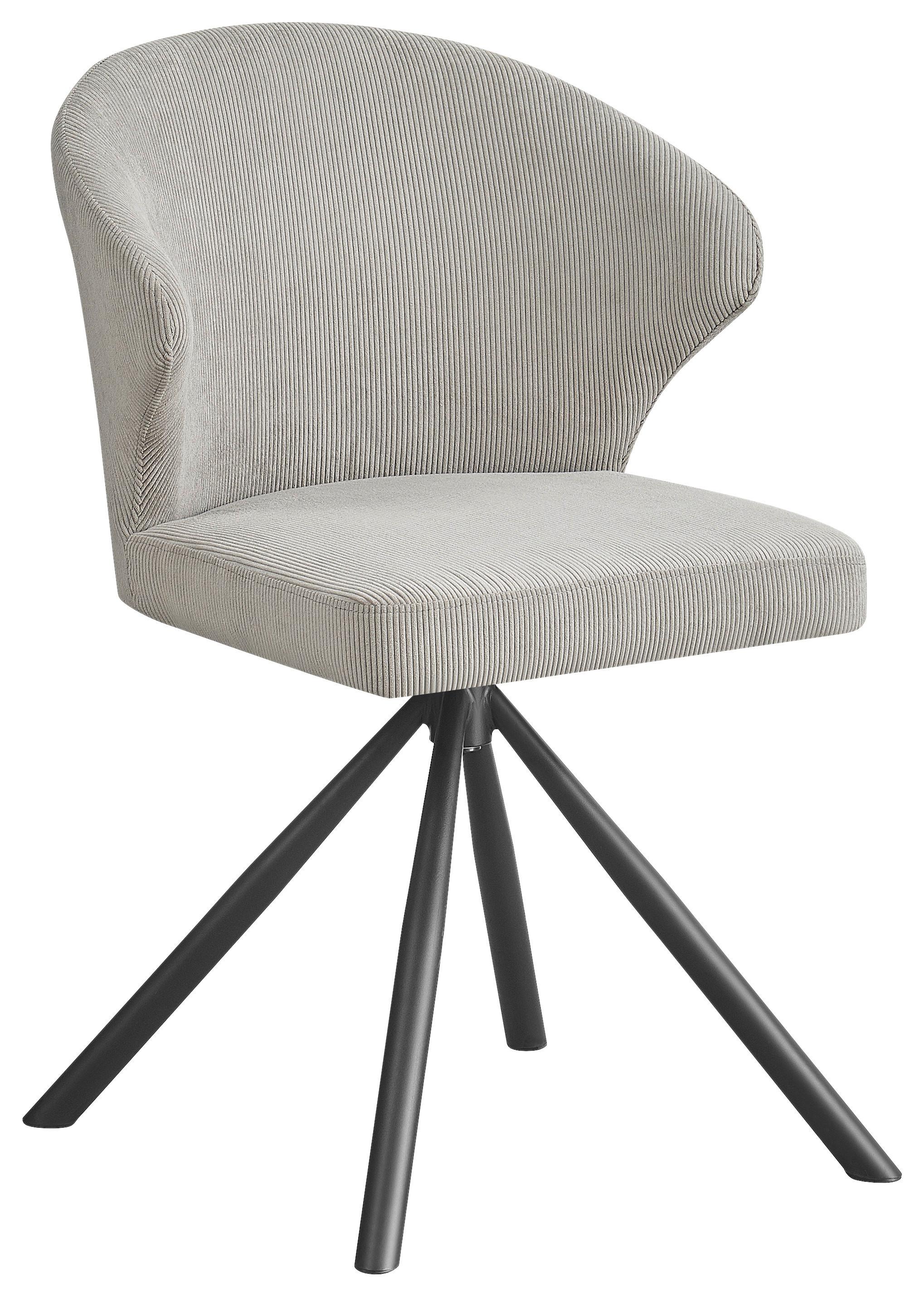 STUHL JANA -BASED- - Hellgrau/Schwarz, LIFESTYLE, Textil/Metall (55/82/58cm) - Based