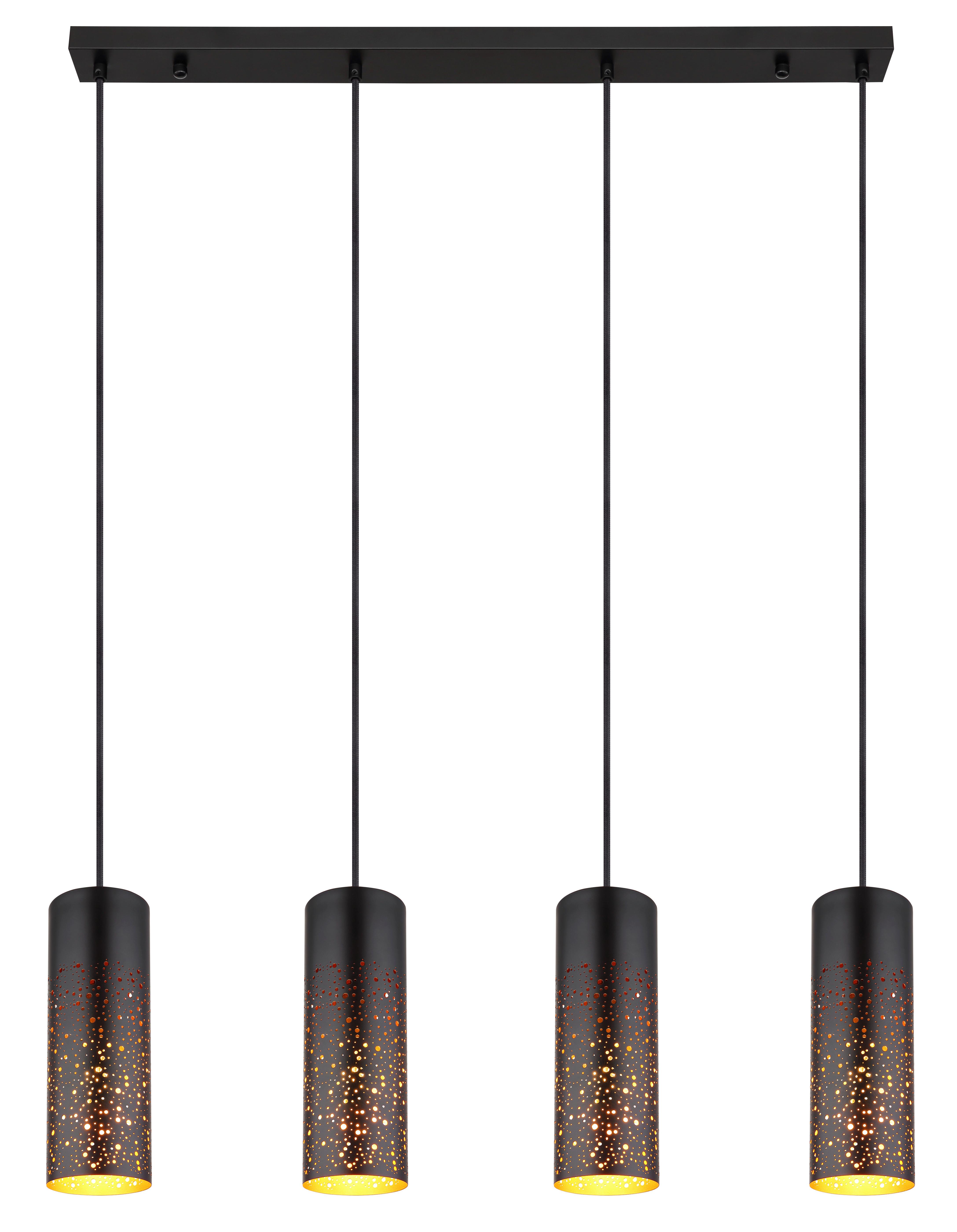 Hängeleuchte Crocky Schwarz/Goldfarben max. 40 W - Goldfarben/Schwarz, Design, Metall (80/10/150cm) - Globo