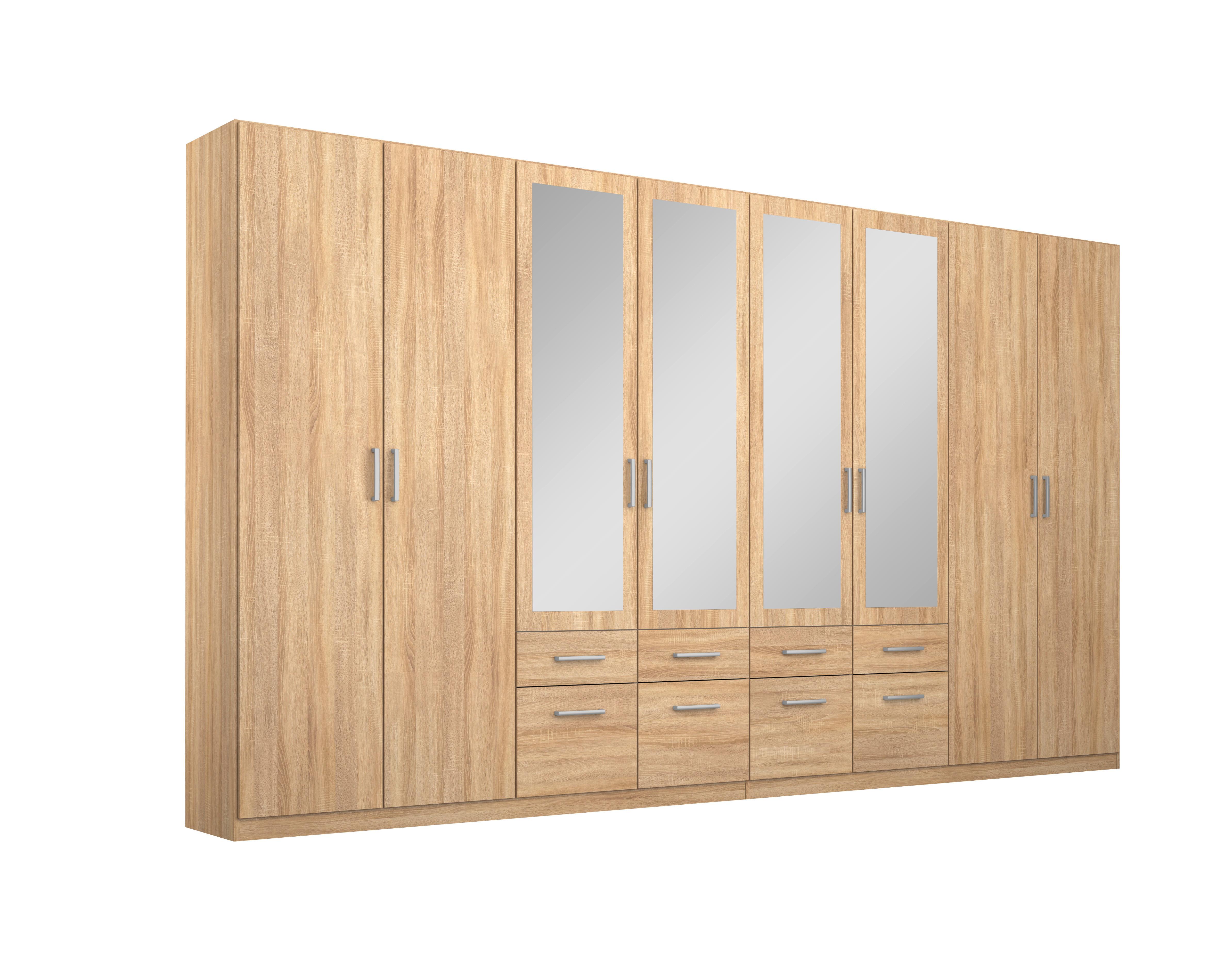 Drehtürenschrank Bingen Eichefarben - Alufarben/Sonoma Eiche, MODERN, Holzwerkstoff/Kunststoff (360/229/54cm) - Rauch Möbel