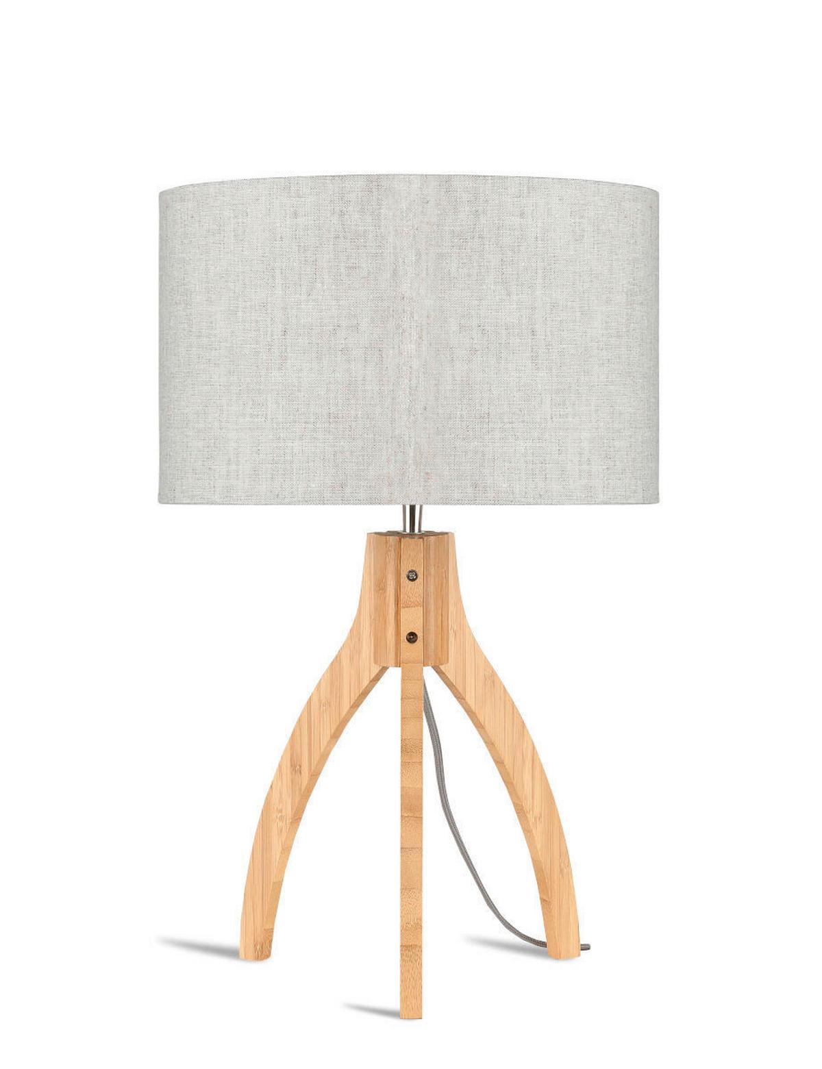 Namizna Svetilka Anna, Naravna Barva, Bambus - naravne barve, Trend, tekstil/les (36/54cm) - Good & Mojo