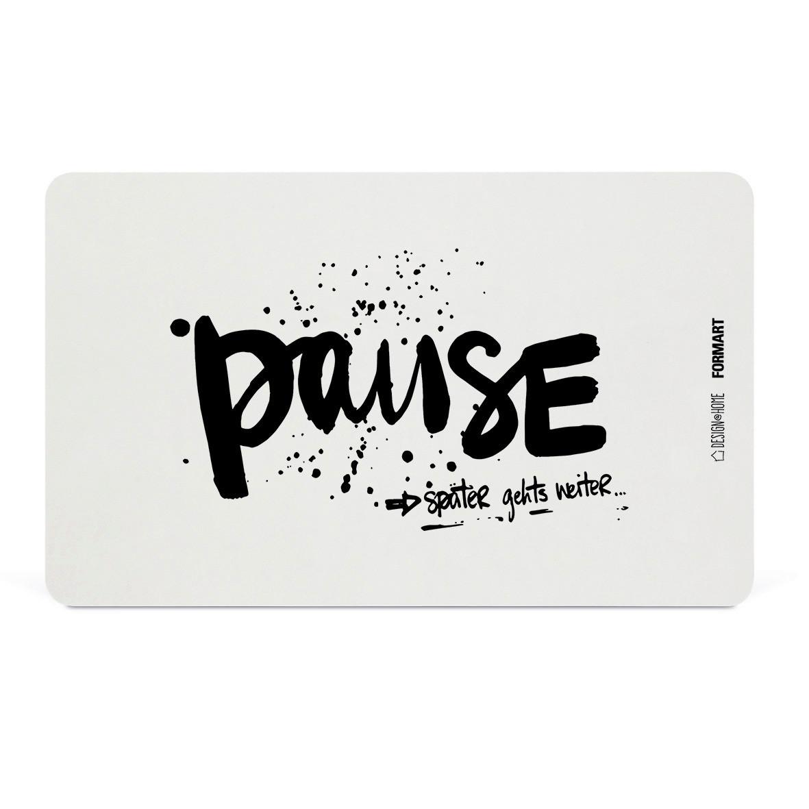 Schneidebrett Pause in Schwarz/Weiss - Weiss/Schwarz, Konventionell, Kunststoff (23,3/14,3/0,2cm)