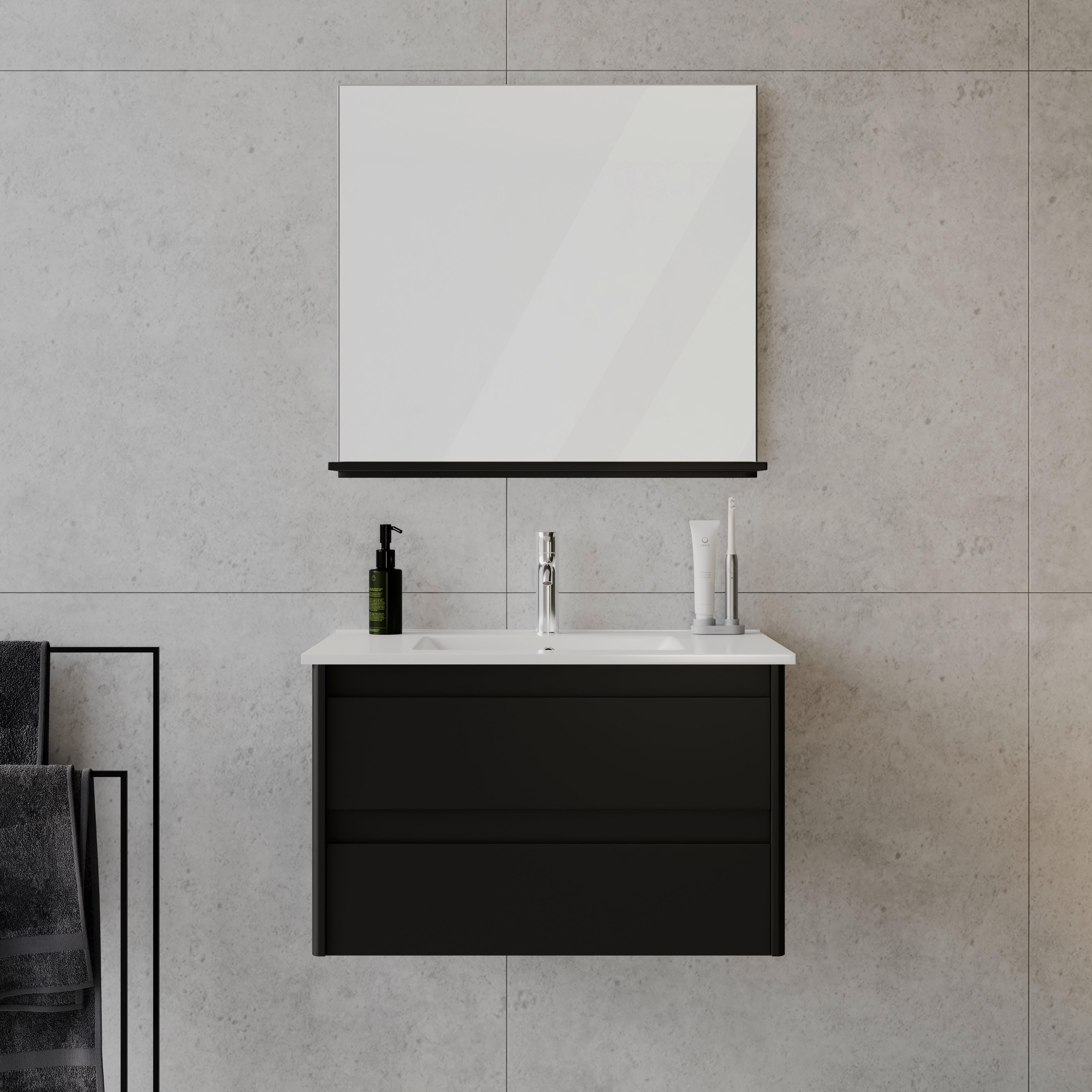 SALLE DE BAIN LUCY - noir/blanc, MODERN, matériau en bois/céramique - Bessagi Home
