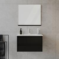 Badezimmer Lucy Schwarz 3- teilig - Schwarz/Weiß, MODERN, Glas/Keramik - Bessagi Home