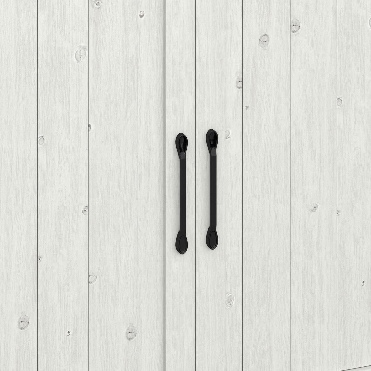 Gartenschrank Liana Weiß Echtholz - Schwarz/Weiß, MODERN, Holz/Metall (113/164/47cm) - Bessagi Garden