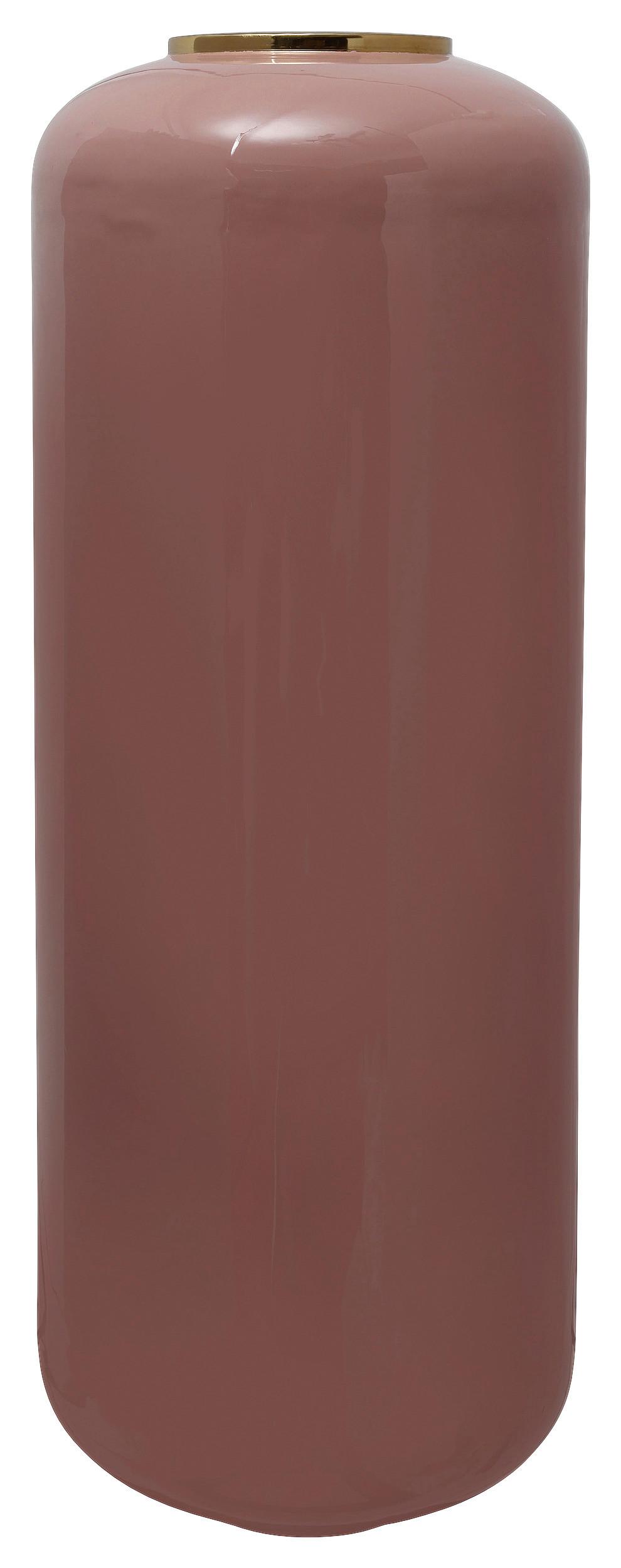 BODENVASE ART DECO 205 - Goldfarben/Rosa, Trend, Metall (30/81cm) - Kayoom